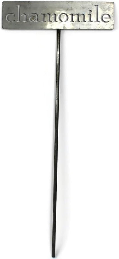 Classic Metal Garden Markers 19 Inches Tall (chamomile, Raw, Unfinished Steel (will rust with time))