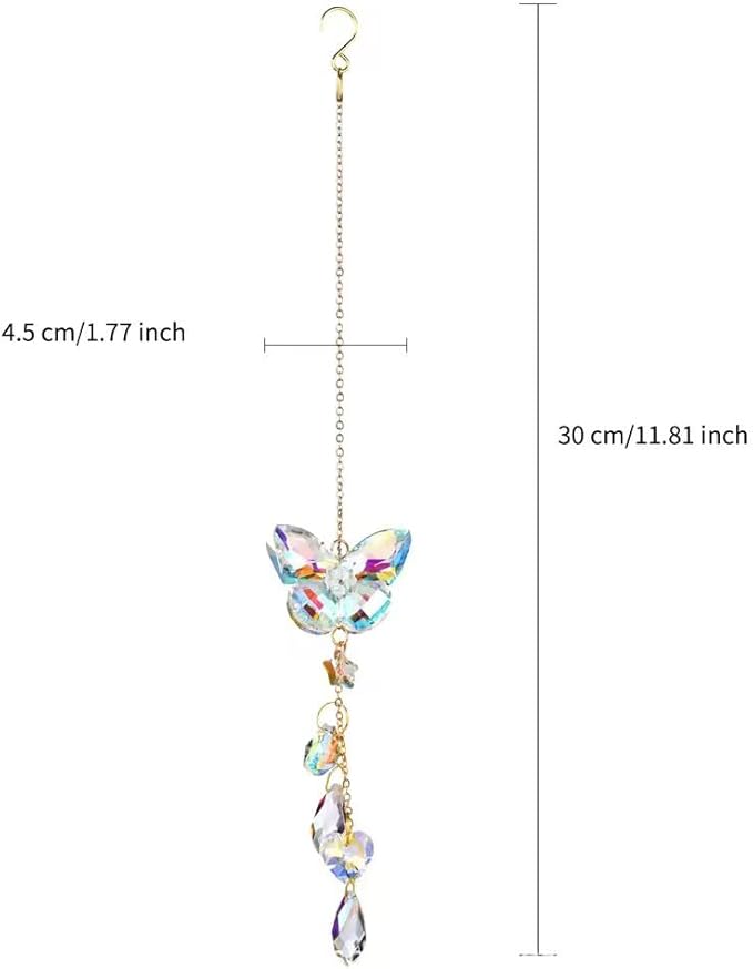Butterfly Crystal Sun Catcher Window Hanging Decoration Garden Rainbow Maker for Home Car Decoration