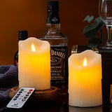 Flameless Candles - 3x5" Real Wax LED, Remote Timer, 2 Set
