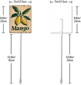 Uptell Vintage Aluminum Mango Fruit Signs Yard Sign with Stake for Garden Fruit Garden Label Stakes Plant Markers for Outdoor Plants Waterproof 7x8.8 inch