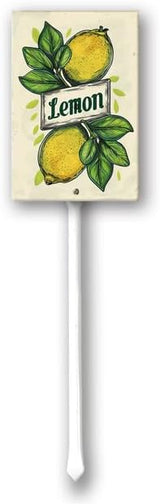 Uptell Vintage Aluminum Lemon Fruit Signs Yard Sign with Stake for Garden Fruit Garden Label Stakes Plant Markers for Outdoor Plants Waterproof 7x8.8 inch