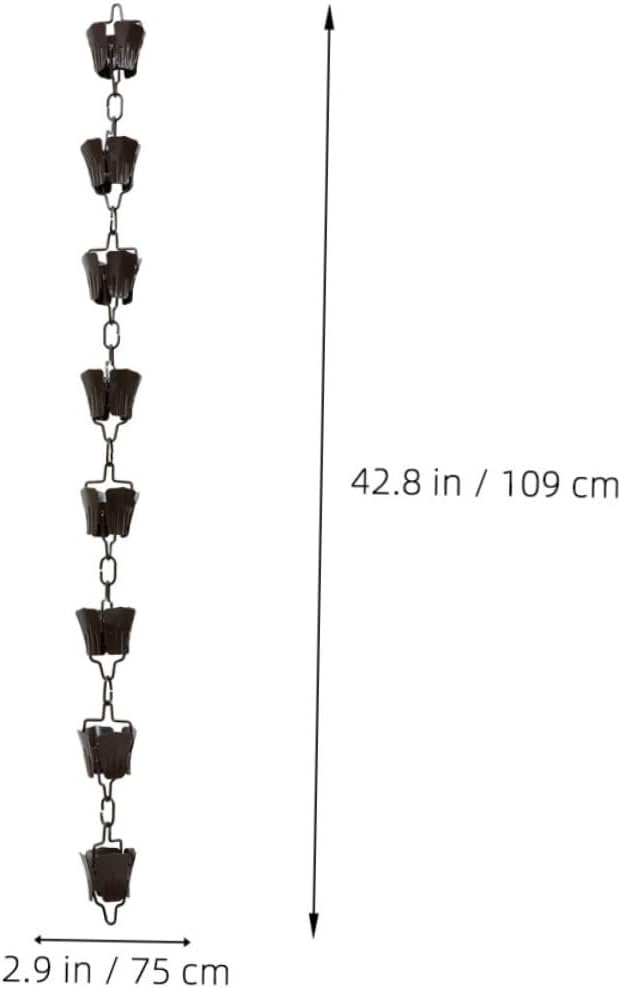 Outdoor Rain Chain Decorative Gutter Rain Chain Bell Chimes Replacement for Old or Broken Elegant Petal Design