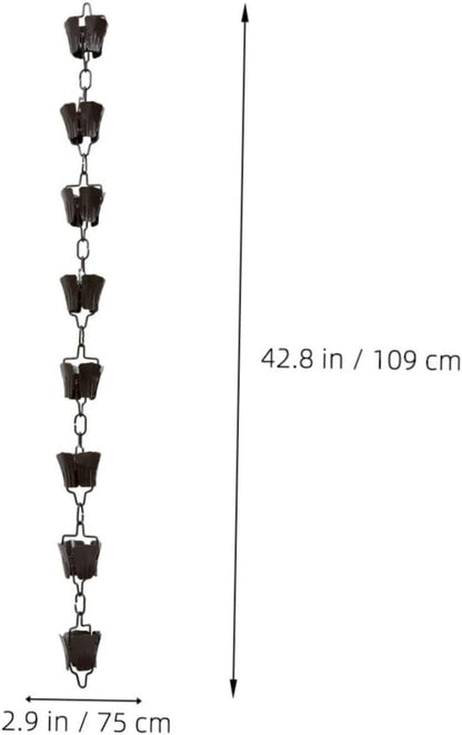 Outdoor Rain Chain Decorative Gutter Rain Chain Bell Chimes Replacement for Old or Broken Elegant Petal Design