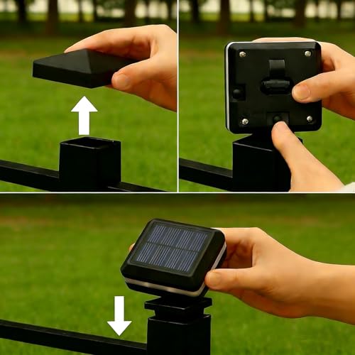 Solar Fence Post Cap Lights - 4-Pack, Dual-Color, 2"x2" & 3"x3"