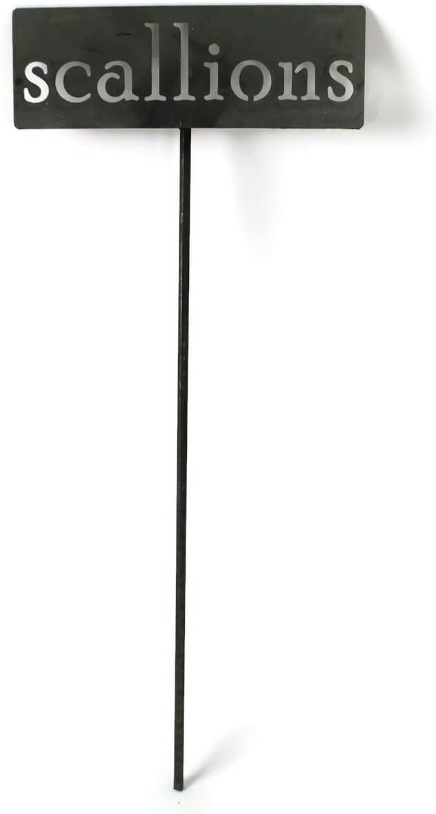 Classic Metal Garden Markers 19 Inches Tall (scallions, Raw, Unfinished Steel (will rust with time))