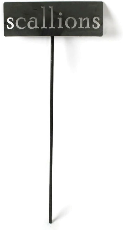 Classic Metal Garden Markers 19 Inches Tall (scallions, Raw, Unfinished Steel (will rust with time))