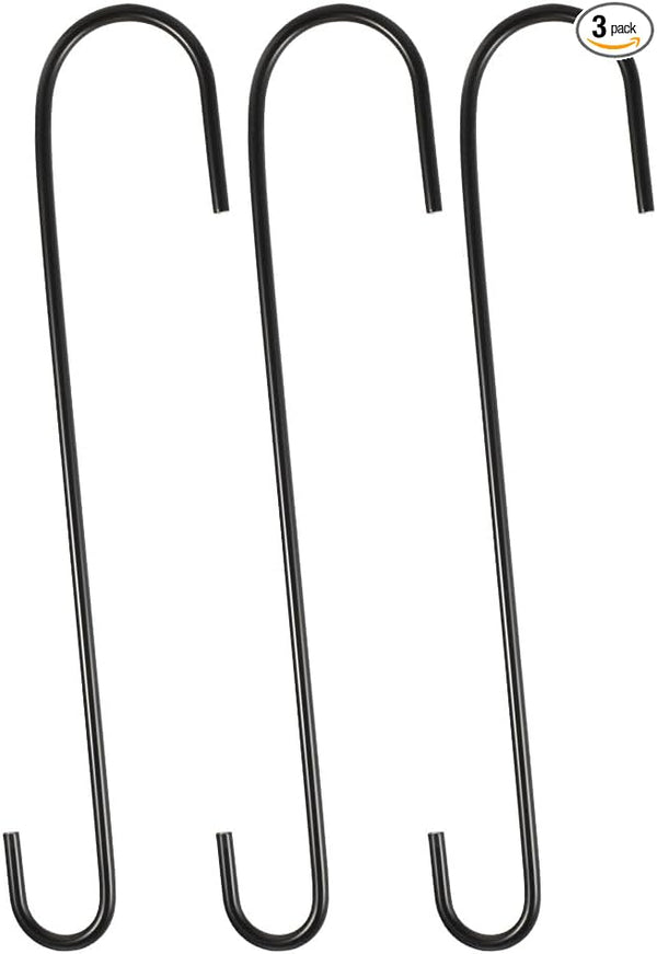 Vindar 3 Pack 12 Inches Bird Feeder Hook Extra Large S Hooks Heavy Duty Hooks Hangers for Tree Branch, Bird Feeder, Hummingbirds Feeders, Bird House, Office, Wind Chimes, Lanterns, Gardening Tools