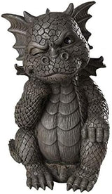 Pacific Giftware Garden Dragon Thinker Dragon Garden Display Decorative Accent Sculpture Stone Finish 10 Inch Tall