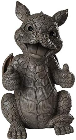Pacific Giftware Garden Dragon Thumbs Up Dragon Garden Display Decorative Accent Sculpture Stone Finish 10 Inch Tall