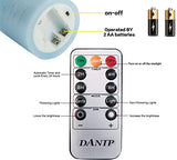 Sky Blue LED Flameless Candles - 3 Pack with Remote Control & Timer