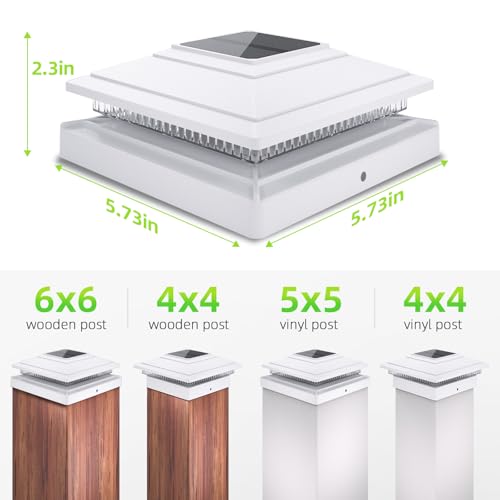 Solar Post Cap Lights 12-Pack - 4x4/5x5/6x6 Warm & Cool White
