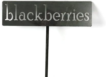 Classic Metal Garden Markers 19 Inches Tall (blackberries, Raw, Unfinished Steel (will rust with time))