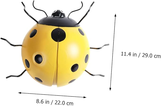 Homoyoyo Large Artificial Ladybug Pendant Creative Iron Garden Ornament for Home Decor Holiday Garden Lovers and Ladybug Enthusiasts