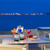 Grey Table Top Torch Lanterns - 4 Pack Glass Citronella