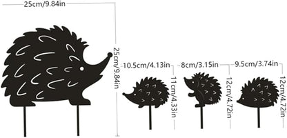Wrought Iron Decoration Hedgehog Wrought Iron Garden Stake Standing Metal Backyard Statue Animal Hollow Yard Ornament