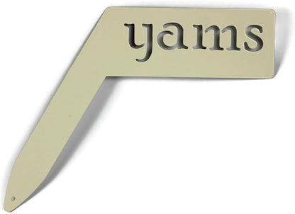 Planter Size Small Metal Garden Plant Vegetable Flower or Herb Markers 13.5 Inches Tall (yams, Cream)