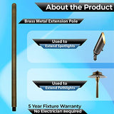Brass Landscape Lighting Extension Riser 12" - Spotlight Extender