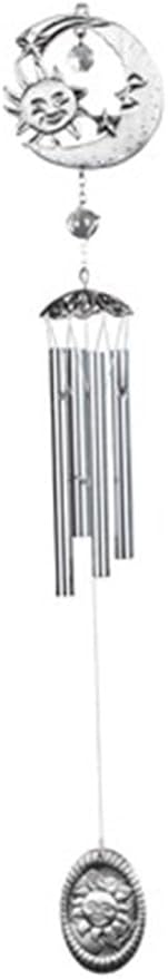 StealStreet SS-G-21028, 28 Inch Home/Garden Wind Chime with Celestial, Pewter-Silver Color