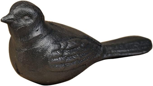 Rustic Cast Iron Bird Statue Farmhouse Chic Cottage Bird Figurine Home Garden Desktop Decor Doorstop Collectible Animal Bird Figurines Gift Retro