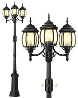 Redluck Motion Sensor Post Light - 3-Head Dusk to Dawn
