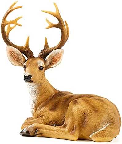 JHVYF Adorable Deer Statue Decor for Garden Yard Buck & Doe Lying Outdoor Sculptures for Home Decor 312