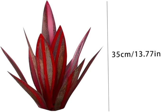 Tequila Rustic Sculpture,Rustic Hand Painted Metal Agave Plant,DIY Metal Plant Garden Yard Sculpture, Dark Red Tequila Rustic Sculpture Metal Agave Plant Iron Art Agave Sculpture Statue
