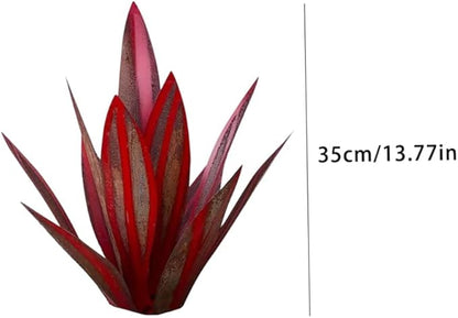 Tequila Rustic Sculpture,Rustic Hand Painted Metal Agave Plant,DIY Metal Plant Garden Yard Sculpture, Dark Red Tequila Rustic Sculpture Metal Agave Plant Iron Art Agave Sculpture Statue