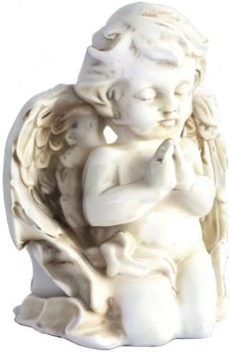 KiaoTime Vintage Kneeling Praying Cherub Statue Angel Statue Figurine Indoor Outdoor Home Garden Decoration Wings Angel Statue Sculpture Memorial Statue