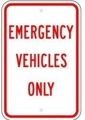 Great Tin Sign Aluminum Emergency Vehicles Only Sign Premium Grade Outdoor & Indoor Sign Wall Decoration 12x8 Inch (2 Pack)