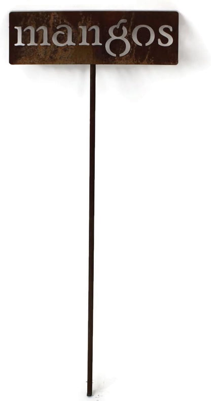 Classic Metal Garden Markers 19 Inches Tall (mangos, Naturally Rusted)