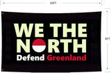 Defend Greenland Flag 6X10FT,Both Sides Printed, Men Women Banner,Vibrant Colors, Double Stitched with 2 Brass Grommets, Bar Garden Street Decoration, GYM, Office Decor,Indoor Outdoor Use,Gifts. (Black, 6x10ft)
