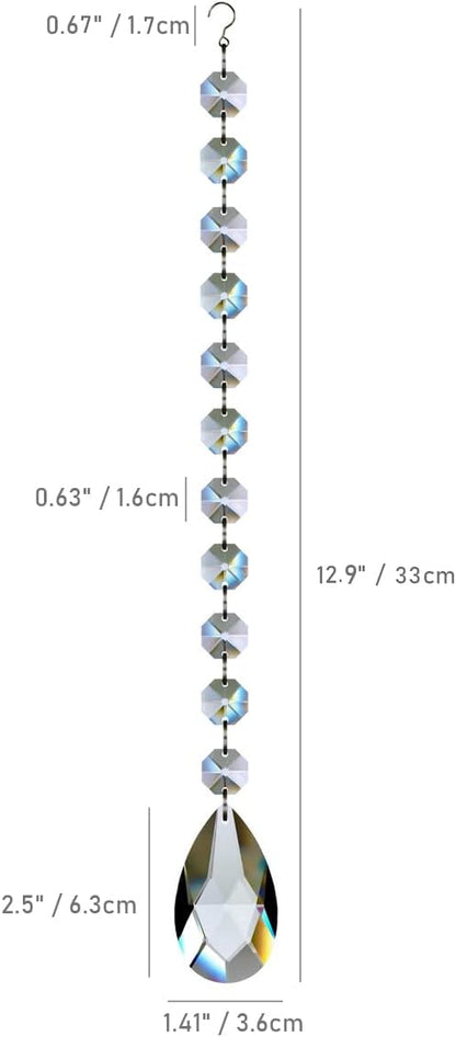 1ft 6pcs Teardrop Crystals Garland, Chandelier Hanging Crystals Beads Chain for Home Wedding Decoration Clear GOLDENHAITAI