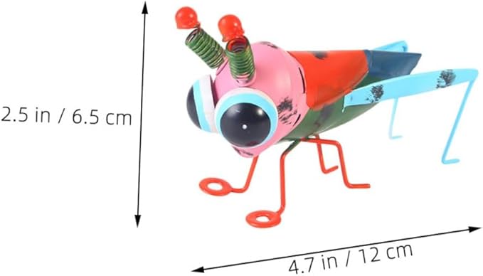 BESPORTBLE 3pcs Colorful Iron Art Locust Figurines Handpainted Metal Insect Statues for Garden Patio Lawn Decor Lightweight Outdoor Sculpture for Indoor Accent
