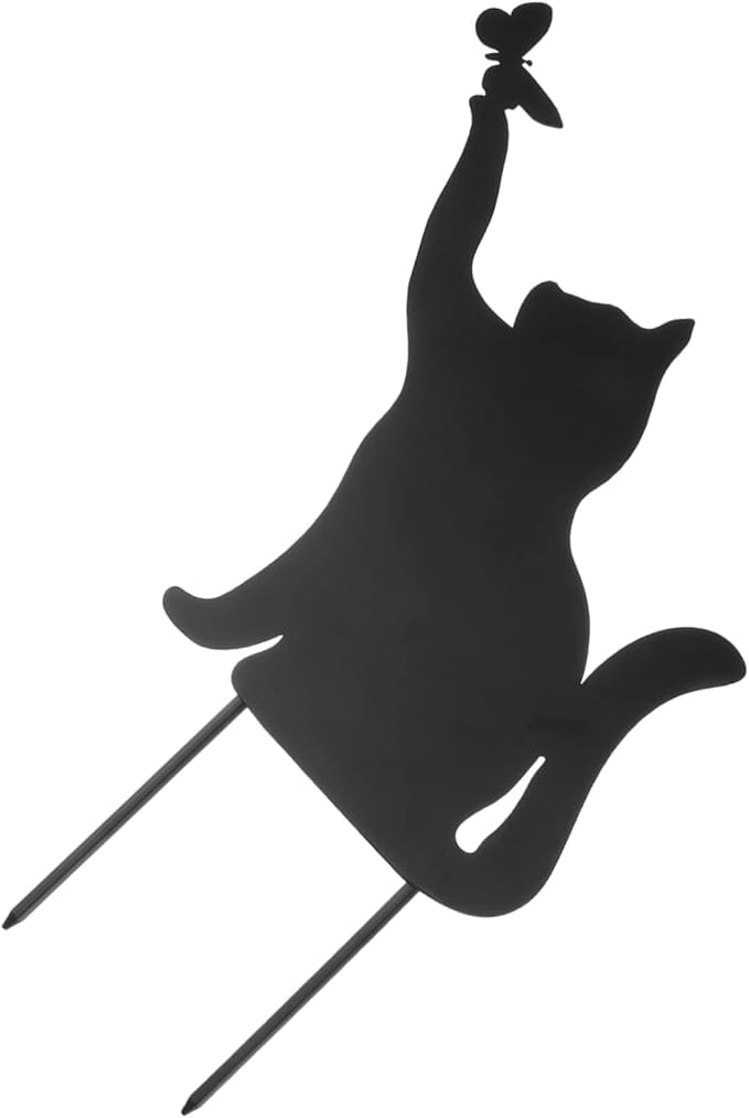 GANAZONO Iron Wool Decoration Outdoor Sign Kitten Ornament Outdoor Ornament Metal Animal Stakes Art Garden Statue Decor Decoration Lawn Art Decoration Cat