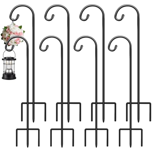 Shepherd Hooks 24" - Matte Black, 8 Pack