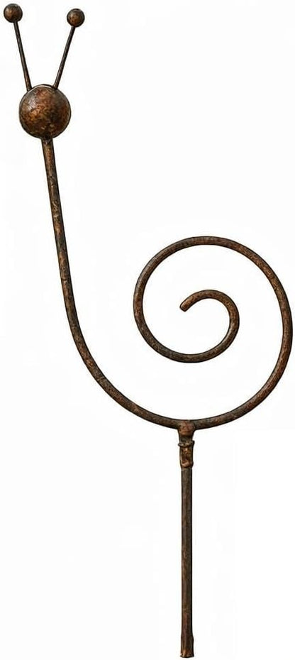 Rustic Metal Snail Garden Stakes Set of 2, 34.6" Outdoor Yard Art, Farmhouse Lawn Decor, Whimsical Iron Spiral Sculpture for Garden, Patio, Flower Bed Decoration