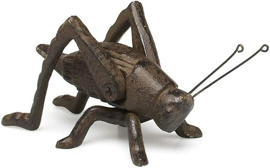 Dark Brown Metal Cast Iron Small Cricket Garden Figurine Statues