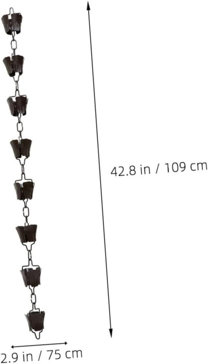 1m Antique Finish Decorative Rain Chain Chain Gutter Hangers Replacement Chimes Cups for Garden