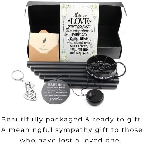 Memorial Wind Chimes for Loss of Loved One Prime, Outdoor Memory Chimes Mom, Dad, Grandma, Wife, Personalized Bereavement Windchimes, Sympathy Remembrance Chime, Windchime Gift (Brother Memorial)
