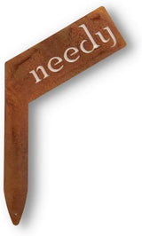 Planter Size Small Metal Garden Plant Vegetable Flower or Herb Markers 13.5 Inches Tall (needy, Naturally Rusted)
