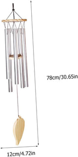 VANZACK 1Pc Aluminum Tube Wind Chime Beautiful Hanging Craft for Garden Decor Silver Color Birthday Durable Outdoor Bell for Courtyards Patios and Backyards