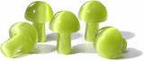 15PCS Garss Green Cat Eye Natural Stones Mushroom Sculpture Decor Crystal for Home Crafts Flower Pot Gemstone Mini Mushroom Hand Making Yard Decoration
