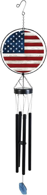 Briarwood Lane Wood American Flag Illuminated Wind Chime