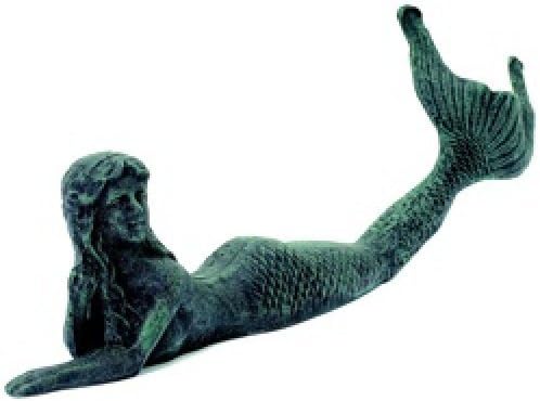 Cast Iron Laying Mermaid Figure ~ Nautical Garden Decor