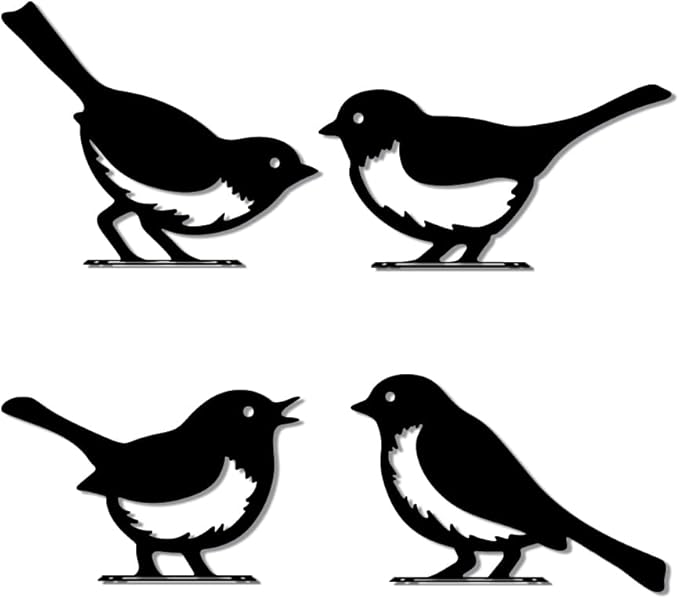 WADORN 4Pcs Birds Metal Yard Art Decor, Birds Animal Metal Outdoor Tree Silhouette Stake for Tree Yard Garden Patio Animal Outdoor Craft Statue Ornaments Gift for Housewarming Home Art Decor