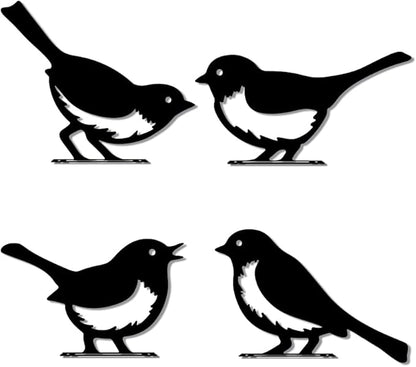 WADORN 4Pcs Birds Metal Yard Art Decor, Birds Animal Metal Outdoor Tree Silhouette Stake for Tree Yard Garden Patio Animal Outdoor Craft Statue Ornaments Gift for Housewarming Home Art Decor
