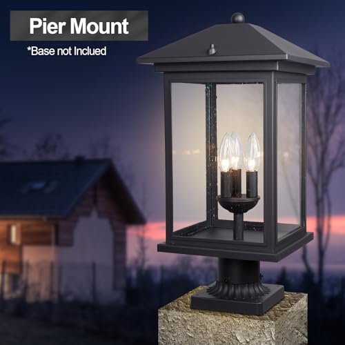 Treekee 21" Outdoor Post Light - 3-Light Waterproof Column Lantern
