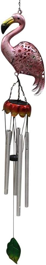 Evergreen Garden Tropical Solar Glass and Metal Wind Chimes, Set of 4