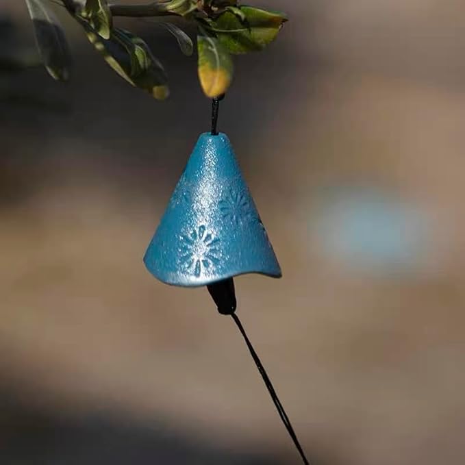 Japanese Fireworks Wind Chimes for Outside, Iwachu Cast Iron Bless Temple Wind Bell Memorial and Sympathy Small Wind Chimes Indoor Good for Luck Garden Bell, Patio, Balcony