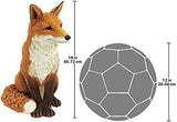 Design Toscano Simon The Woodland Fox Indoor/Outdoor Garden Statue for Patio, Pool or Lawn, 18 Inch Tall, Cast Stone Resin, Red Orange Paint